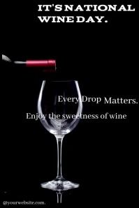 Black Mp4 Video of national wine day Poster template