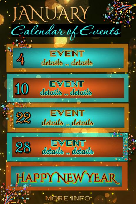 Events During January January Events Calendar Posters Template | PosterMyWall
