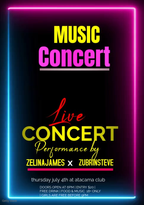 Black Music Concert Logo A5 Template | PosterMyWall