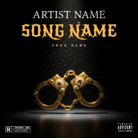 Black Music golden handcuffs luxury  Album Cover template