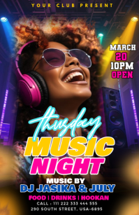 Black Music Night Tabloid template