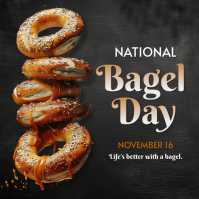 Black  National Bagel Day Instagram Post template
