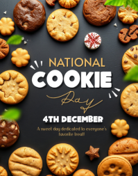 Black National Cookie Day Poster/wallboard template