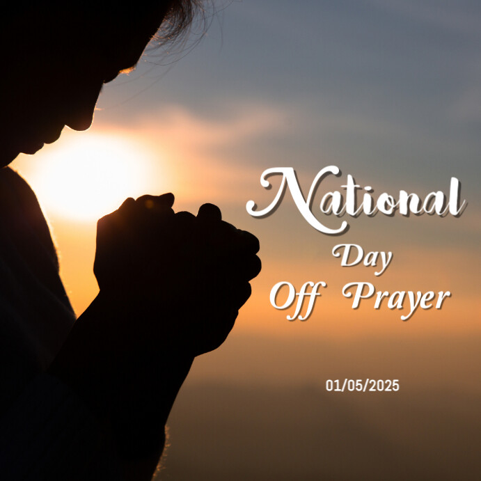 Black  National Day Off Prayer Instagram Post template
