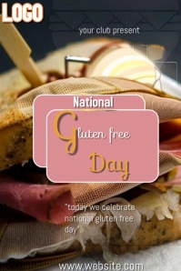 Black  National Gluten Free Day Pinterest Graphic template