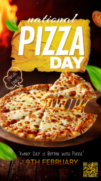 Black National Pizza Day Instagram Story template
