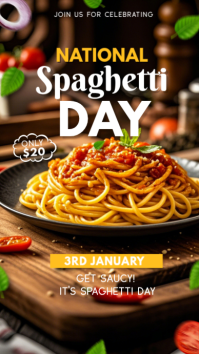 Black National Spaghetti Day Instagram Story template