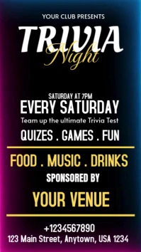Black National Trivia Day  Digital Display (9:16) template
