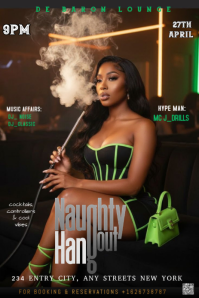Sort Hookah Lounge Party Pinterest-Grafik Template