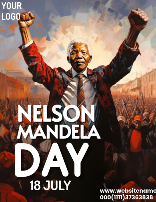 Black  Nelson Mandela Day Flyer (us Letter) template