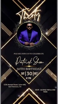 Black Neon 30th Birthday  Instagram Story template