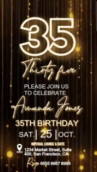 Black Neon 35th Birthday  Instagram Story template