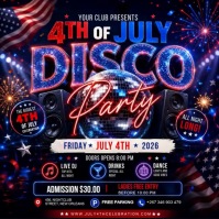 Black Neon 4th of July Celebration Instagram Post Video template