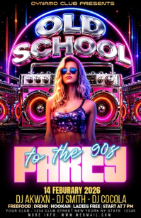 黑色 90s Party Halv side bred Template