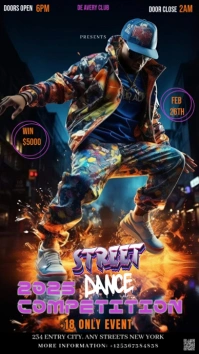 Black Neon A Streets Dance Competition 2025 Instagram Story template