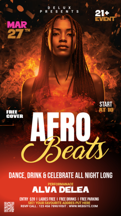 Copy of Black Neon Afro Beats Event Instagram Story | PosterMyWall