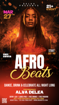 Black Neon Afro Beats Event Instagram Story template
