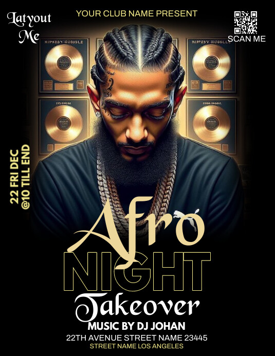 Copy of Black Neon Afro Night Party Flyer (us Letter) | PosterMyWall