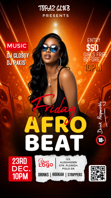 Copy of Black Neon Afrobeat Party Instagram Story | PosterMyWall