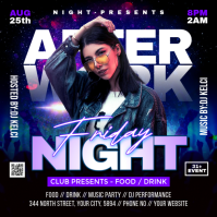 Black Neon After Work Event Instagram Post template