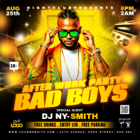 Black Neon After Work Party Instagram Post template