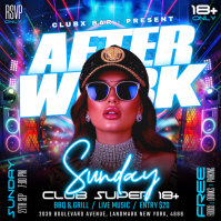 Black After Work Party Instagram Post Template