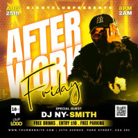 Black Neon After Work Party Instagram Post Video template