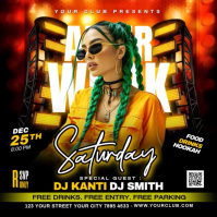 Sort After Work Saturday Party Message Instagram Template