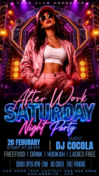 黑色 After Work Party เรื่องราวบน Instagram Template