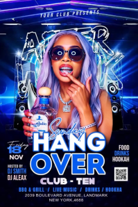 Black Neon After Work Party Poster Video template