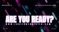 Black Neon Are You Ready? Digital Display (16:9) template