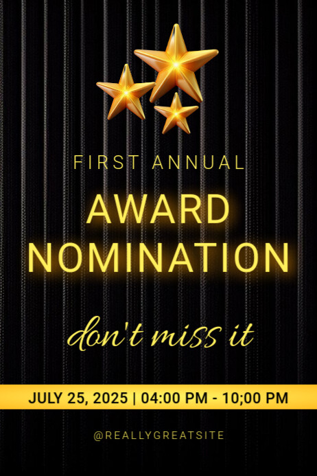 Black Neon Award Nomination Poster Plakkaat template