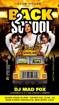 Black Neon Back To School Night Party Instagram Story template