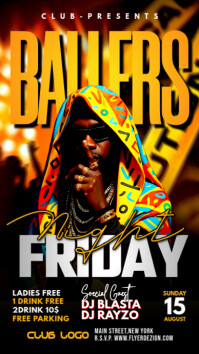 Black Neon Ballers Friday Night Club Party Instagram Story Instagram-verhaal template