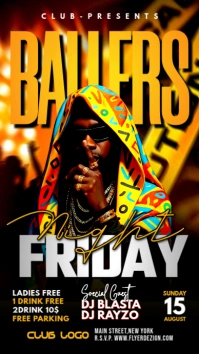 Black Neon Ballers Friday Night Club Party Instagram Story Instagram-verhaal template