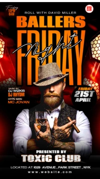 Black Neon  Ballers Friday Night Party Instagram Story template