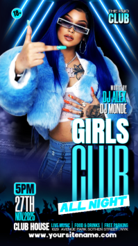 Black Neon  Bar Club Party Event Flyer Instagram Story template