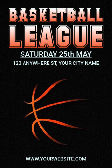 Black Neon Basketball Poster 海报 template