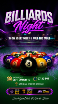 Hitam Billiards Night Event Instagram-verhaal Template