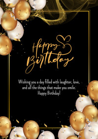 Black Neon Birthday  A4 template
