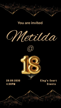 Black Neon Birthday Card Digital Display (9:1 template