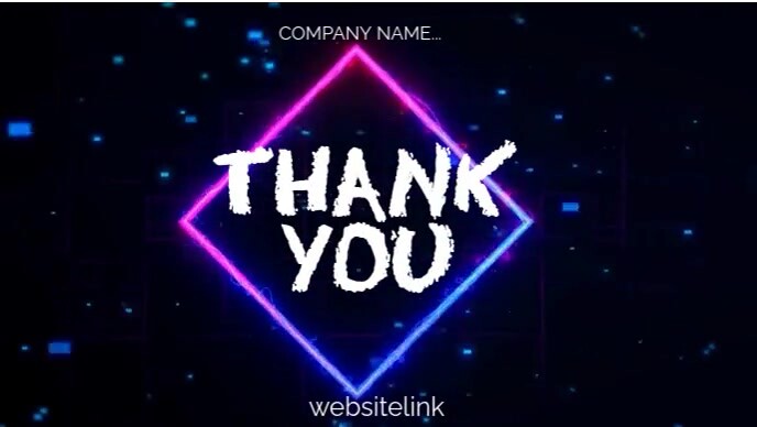 Black Neon Black And White Animated Thank You Video Youtube Thumbnail template