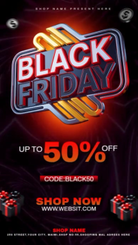 Black Neon Black Friday New Video Template Instagram Story