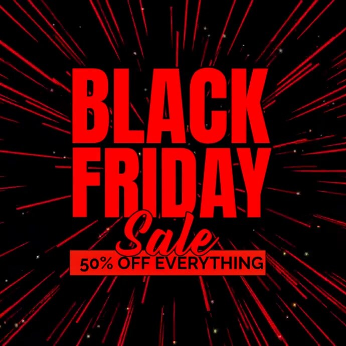 Black Neon Black Friday Sale Animated Instagram Post template