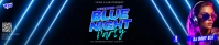 Black Neon Blue Night Party Spanduk Soundcloud Soundcloud-Banner template