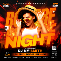 Black Neon Bonfire Night Party Instagram Post template