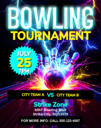 Preto Bowling Tournament Poster/Wallboard Template