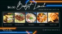 Black Neon Budget Lunch Menu Template Digital Display (16:9)