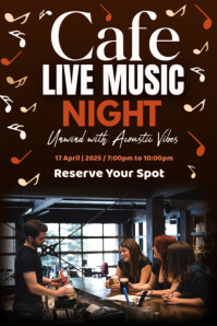 Черный Live Music Night Poster Template