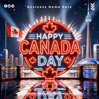 Black Neon Canada Day Celebration Instagram Post Video template